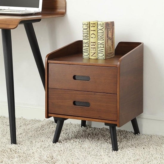 Hector Wooden Office Cabinet In Walnut With 2 Drawers_1