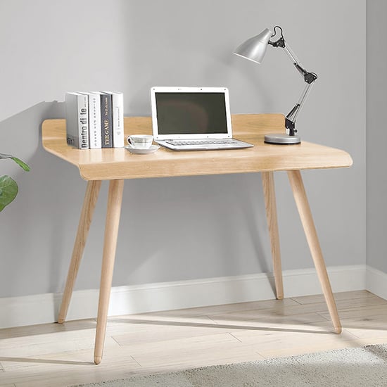 Read more about Hector rectangular small wooden computer desk in oak