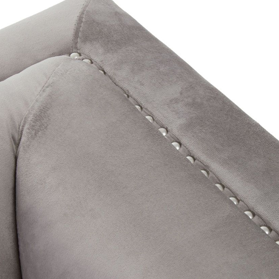 Hefei Velvet 1 Seater Sofa With Chrome Metal Legs In Grey
