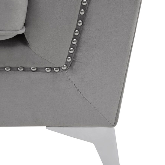 Hefei Velvet 2 Seater Sofa With Chrome Metal Legs In Grey