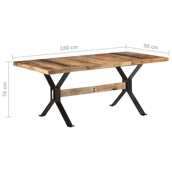 Heinz Extra Large Rough Mango Wood Dining Table In Natural