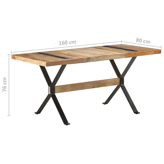 Heinz Large Rough Mango Wood Dining Table In Natural