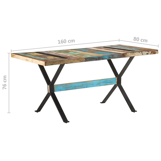 Heinz Large Solid Reclaimed Wood Dining Table In Multi-Colour