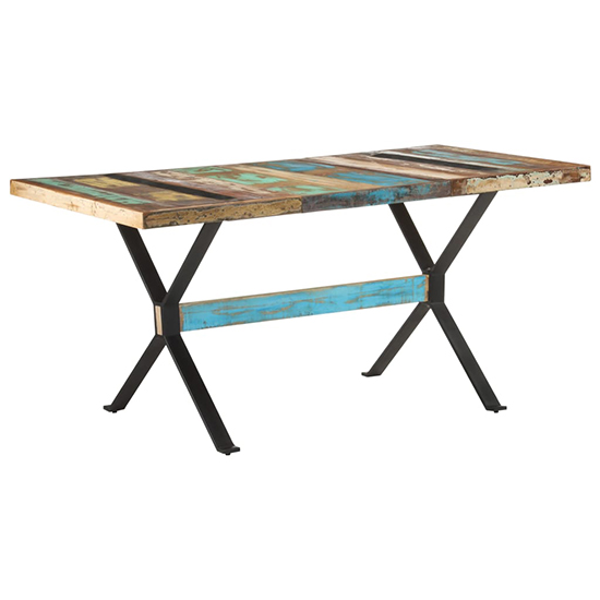 Photo of Heinz large solid reclaimed wood dining table in multi-colour