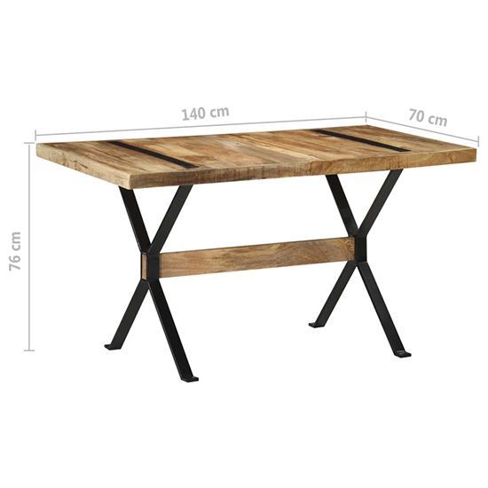 Heinz Medium Rough Mango Wood Dining Table In Natural