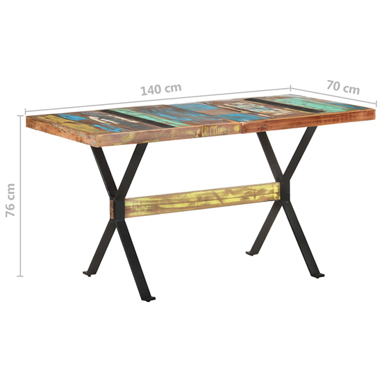 Heinz Medium Solid Reclaimed Wood Dining Table In Multi-Colour