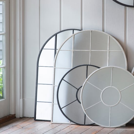 Helena Arch Window Style Wall Mirror In Black