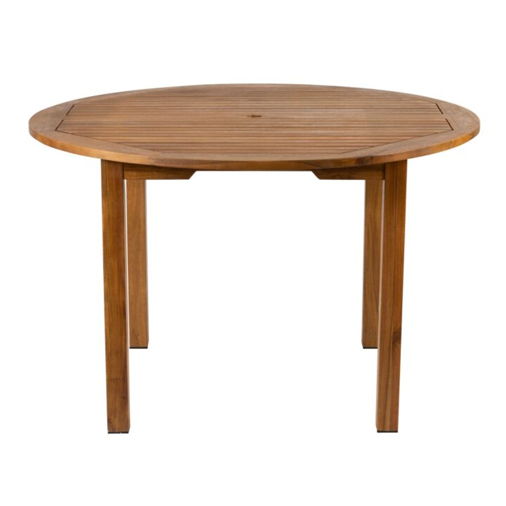Helena Garden Round Solid Acacia Wood Dining Table in Brown