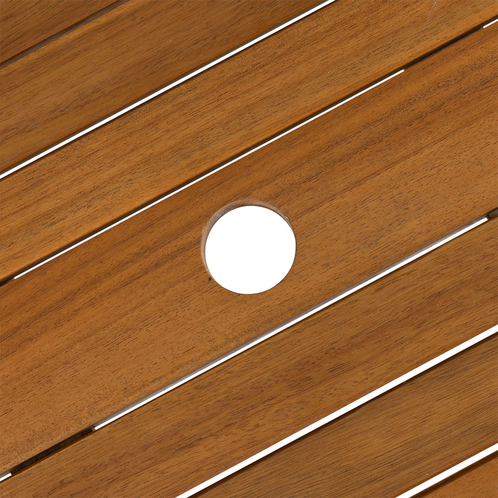 Helena Garden Round Solid Acacia Wood Dining Table in Brown