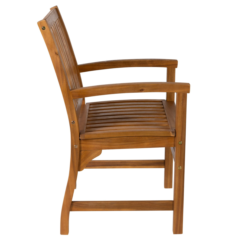 Helena Garden Solid Acacia Wood Armchair in Brown