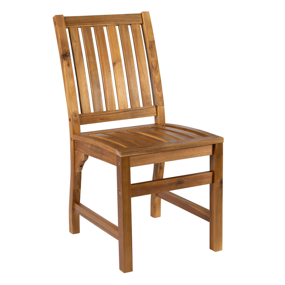 Helena Outdoor Rectangular Solid Acacia Wood Dining Table with 6 Chairs in Brown