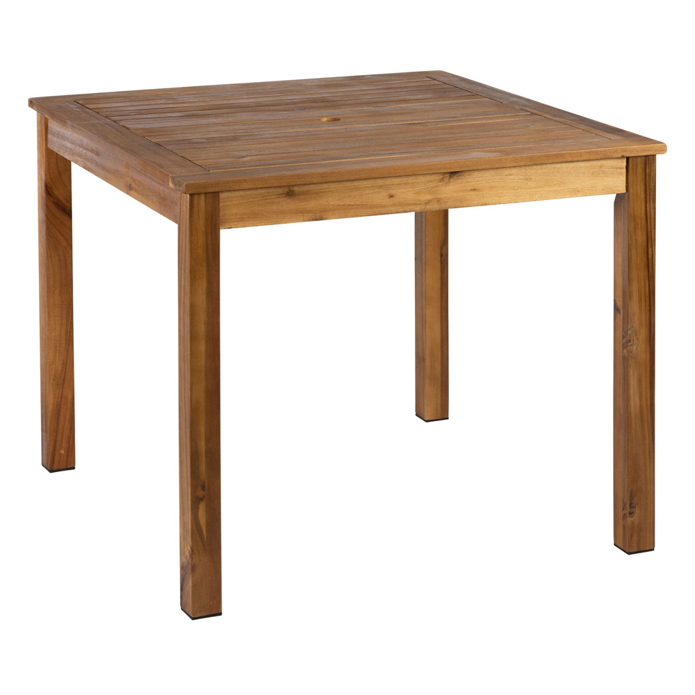 Helena Outdoor Square Solid Acacia Wood Dining Table with 4 Armchairs in Brown
