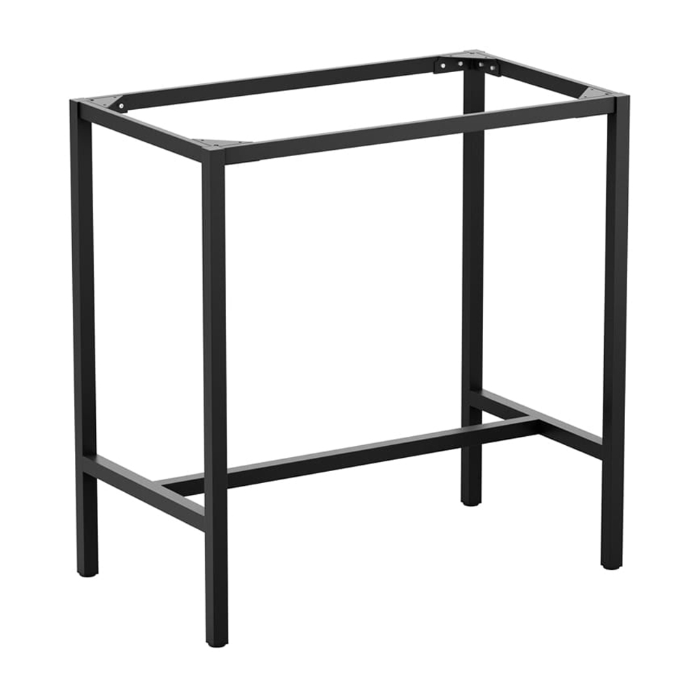 Helena Rectangular Solid Acacia Wood Top Bar Table with Black Base