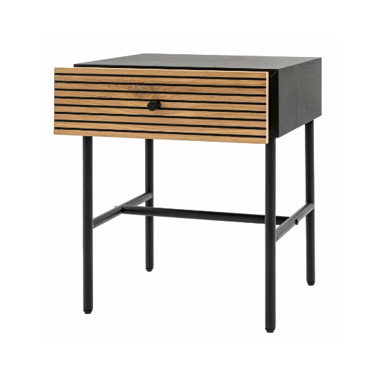 Helena Wooden Bedside Cabinet With 1 Drawer In Natural