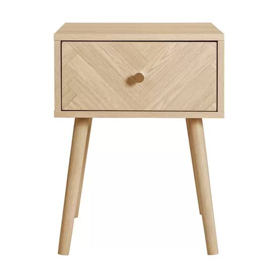 Helena Wooden Bedside Cabinet With 1 Drawer In Oak