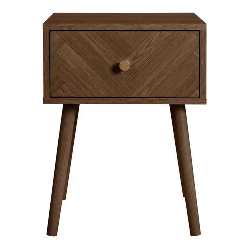 Helena Wooden Bedside Cabinet With 1 Drawer in Walnut