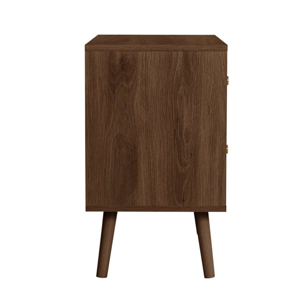 Helena Wooden Bedside Cabinet with 2 Drawers in Walnut