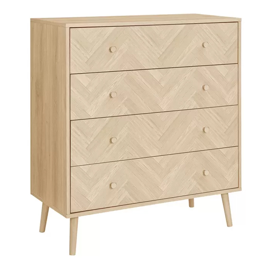 Helena Wooden Chest Of 4 Drawers In Oak