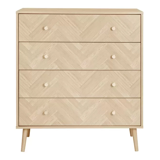Helena Wooden Chest Of 4 Drawers In Oak