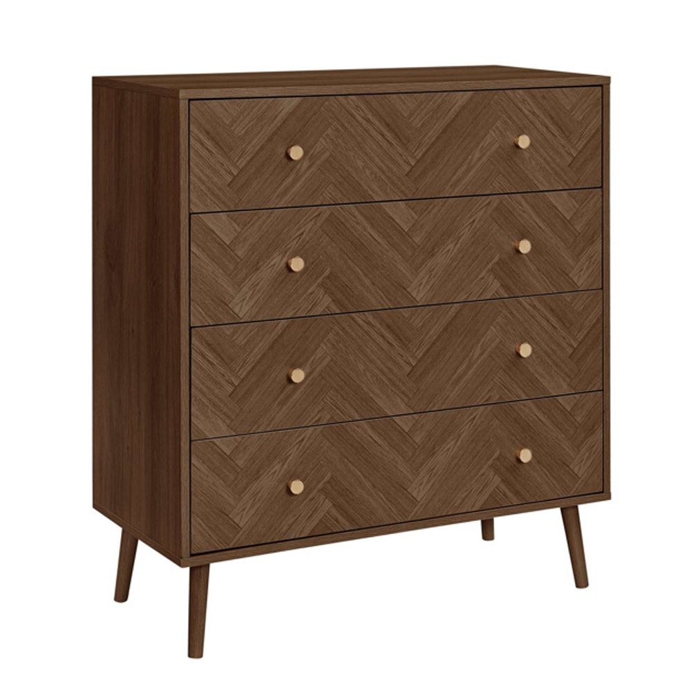 Helena Wooden Chest Of 4 Drawers in Walnut