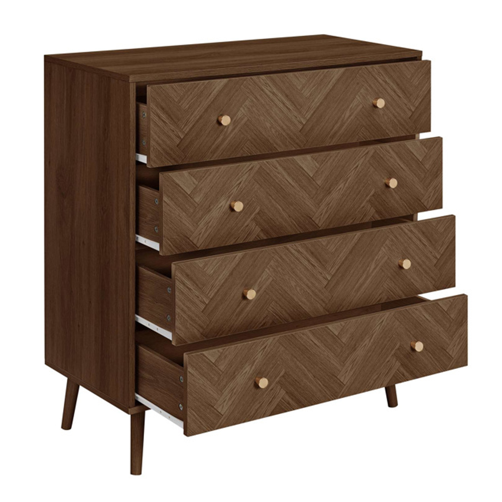 Helena Wooden Chest Of 4 Drawers in Walnut