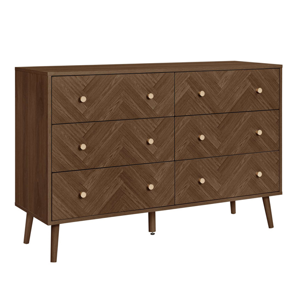 Helena Wooden Chest Of 6 Drawers in Walnut
