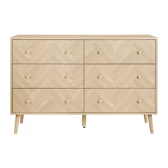 Helena Wooden Chest Of 6 Drawers Wide In Oak