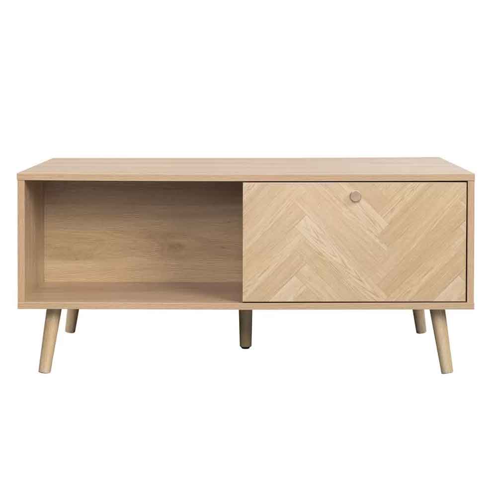 Helena Wooden Coffee Table with 1 Drawer in Oak