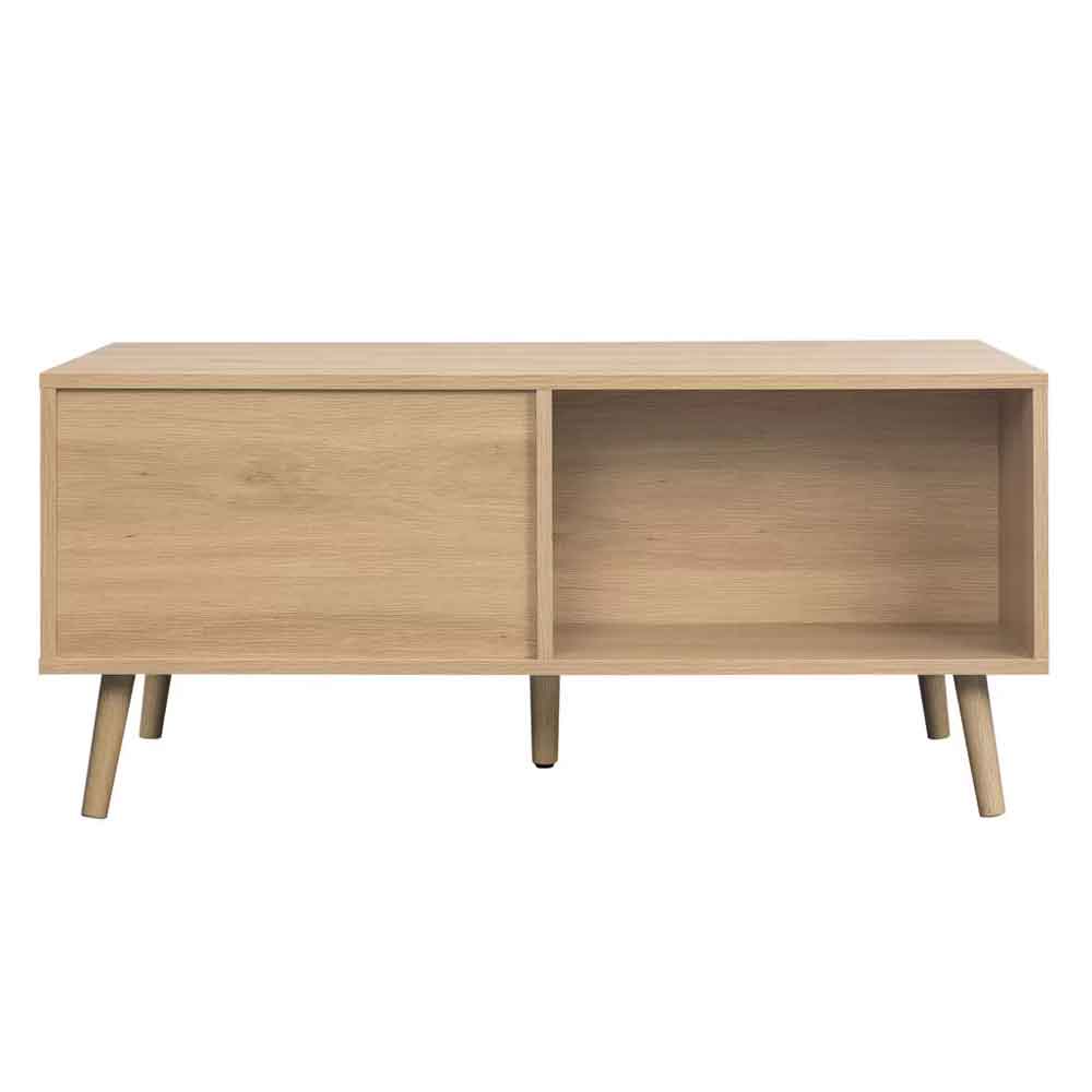 Helena Wooden Coffee Table with 1 Drawer in Oak