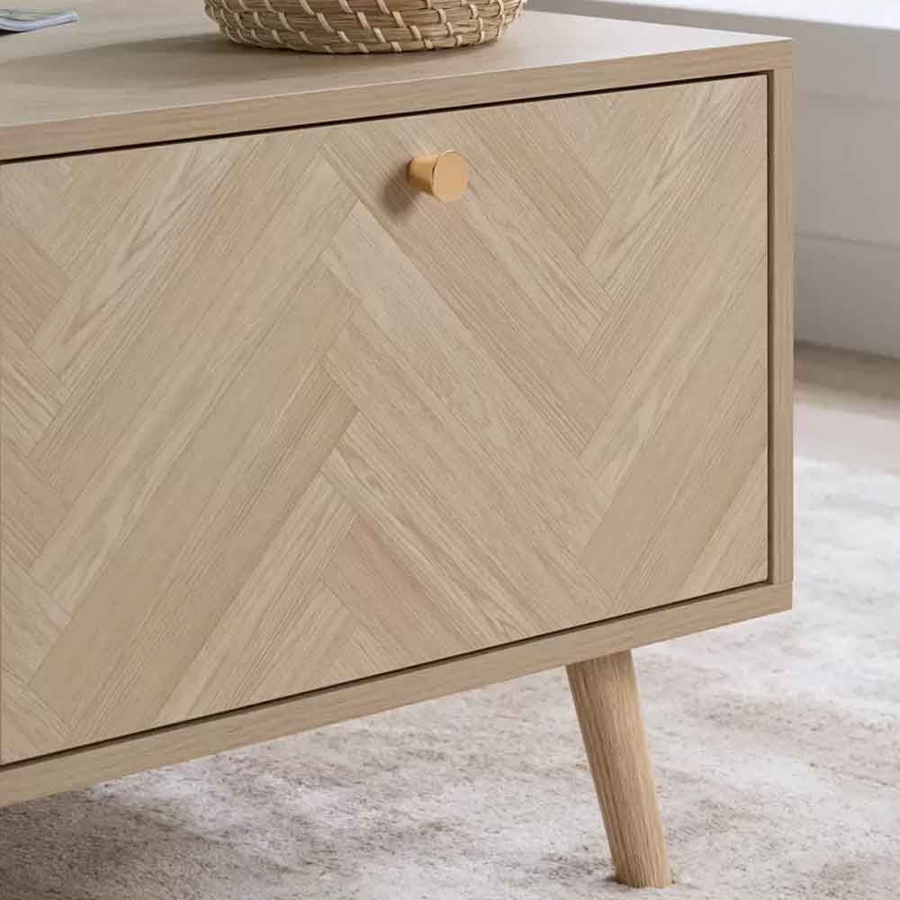 Helena Wooden Coffee Table with 1 Drawer in Oak