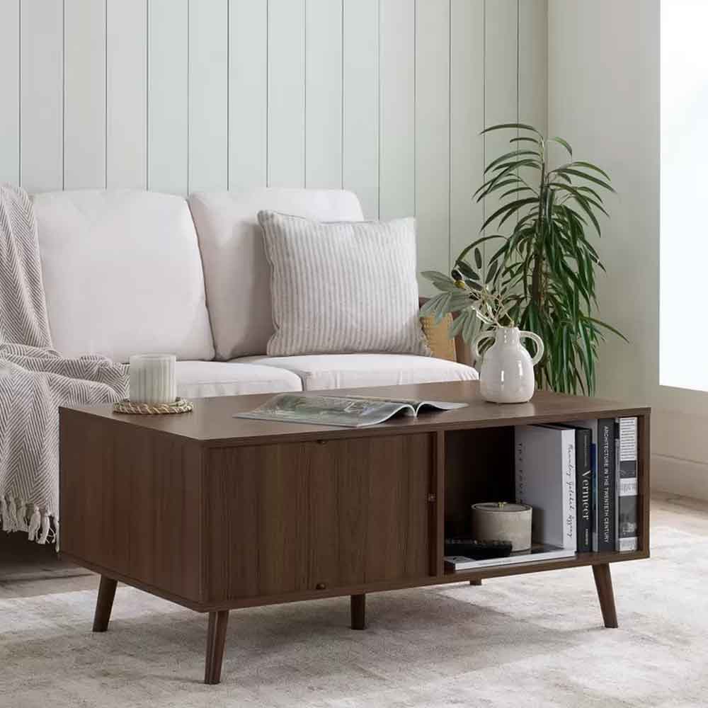 Helena Wooden Coffee Table with 1 Drawer in Walnut