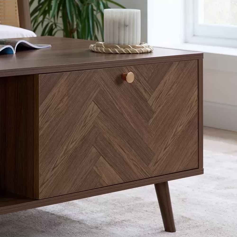 Helena Wooden Coffee Table with 1 Drawer in Walnut