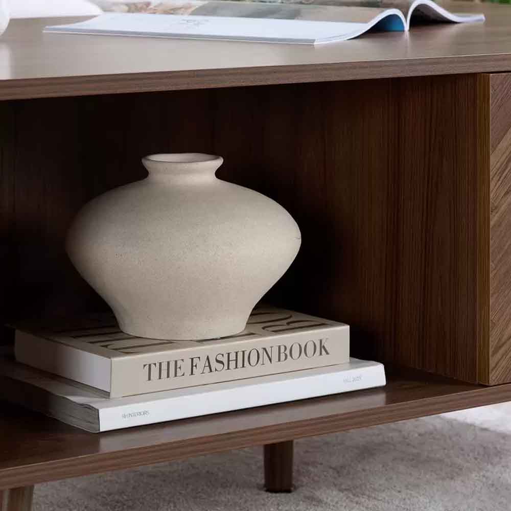 Helena Wooden Coffee Table with 1 Drawer in Walnut
