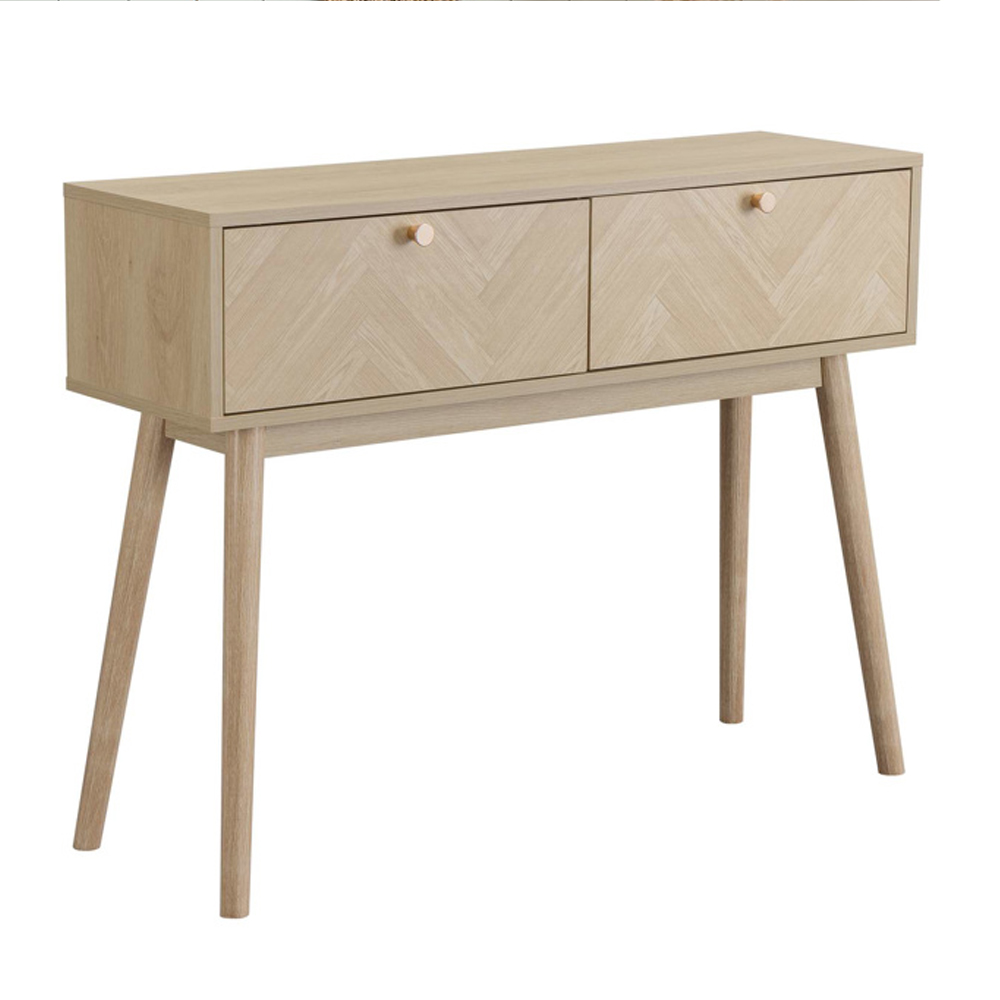Helena Wooden Console Table with 2 Drawers in Oak