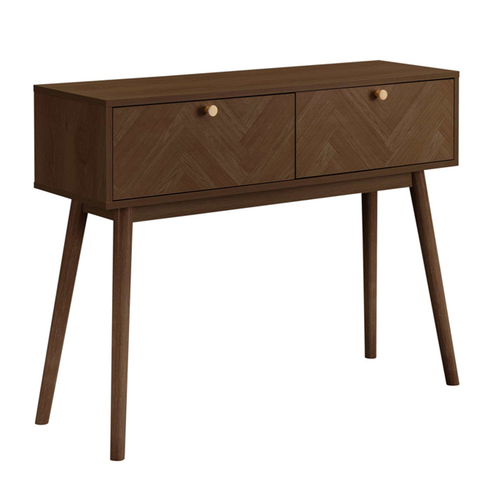 Helena Wooden Console Table with 2 Drawers in Walnut