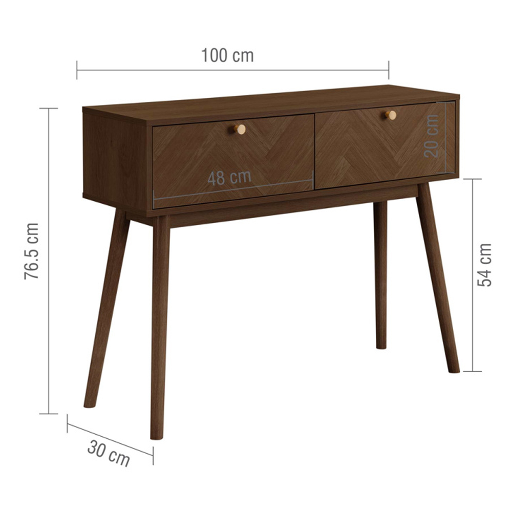 Helena Wooden Console Table with 2 Drawers in Walnut