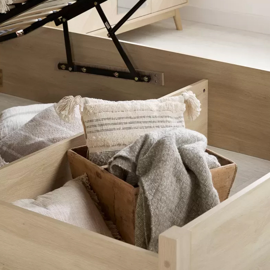 Helena Ottoman Wooden Double Bed In Oak