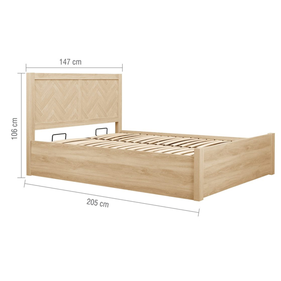 Helena Ottoman Wooden Double Bed In Oak
