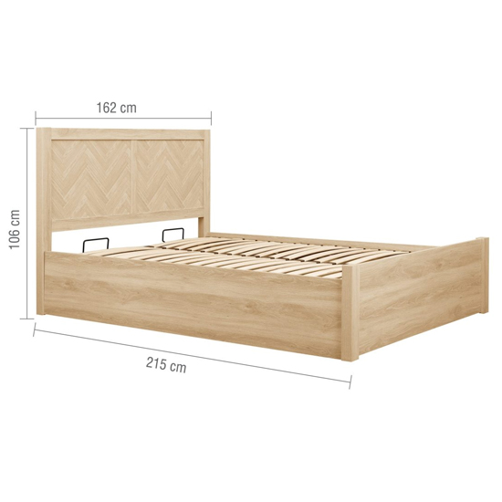 Helena Ottoman Wooden King Size Bed In Oak