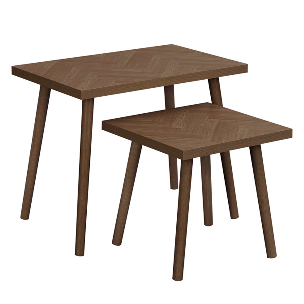 Helena Wooden Nest of 2 Tables in Walnut