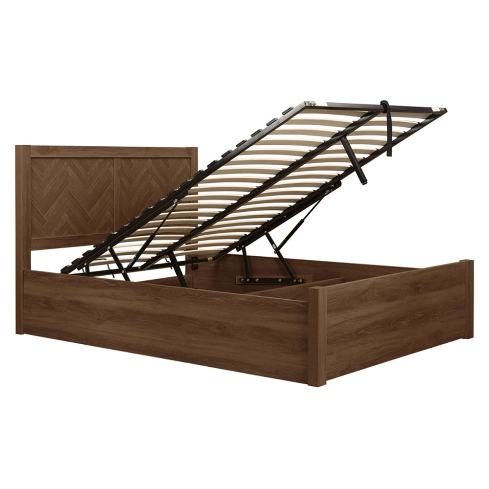 Helena Wooden Ottoman Storage King Size Bed in Walnut
