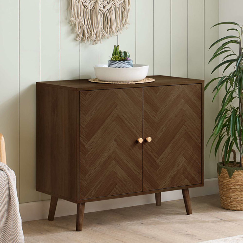 Helena Wooden Storage Cabinet with 2 Doors in Walnut