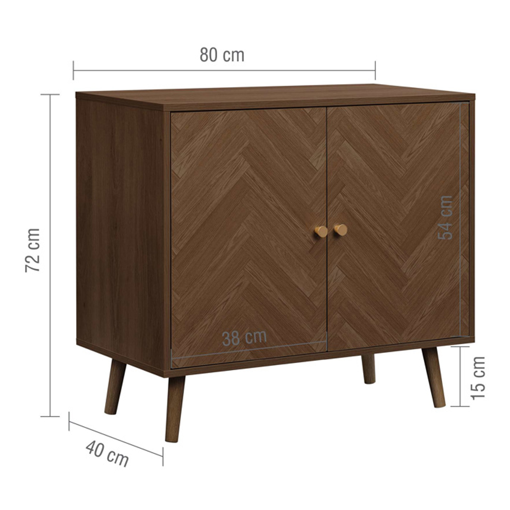 Helena Wooden Storage Cabinet with 2 Doors in Walnut