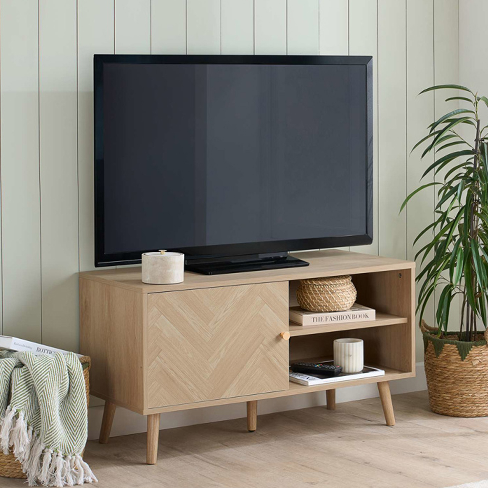 Helena Wooden TV Stand with 1 Door in Oak