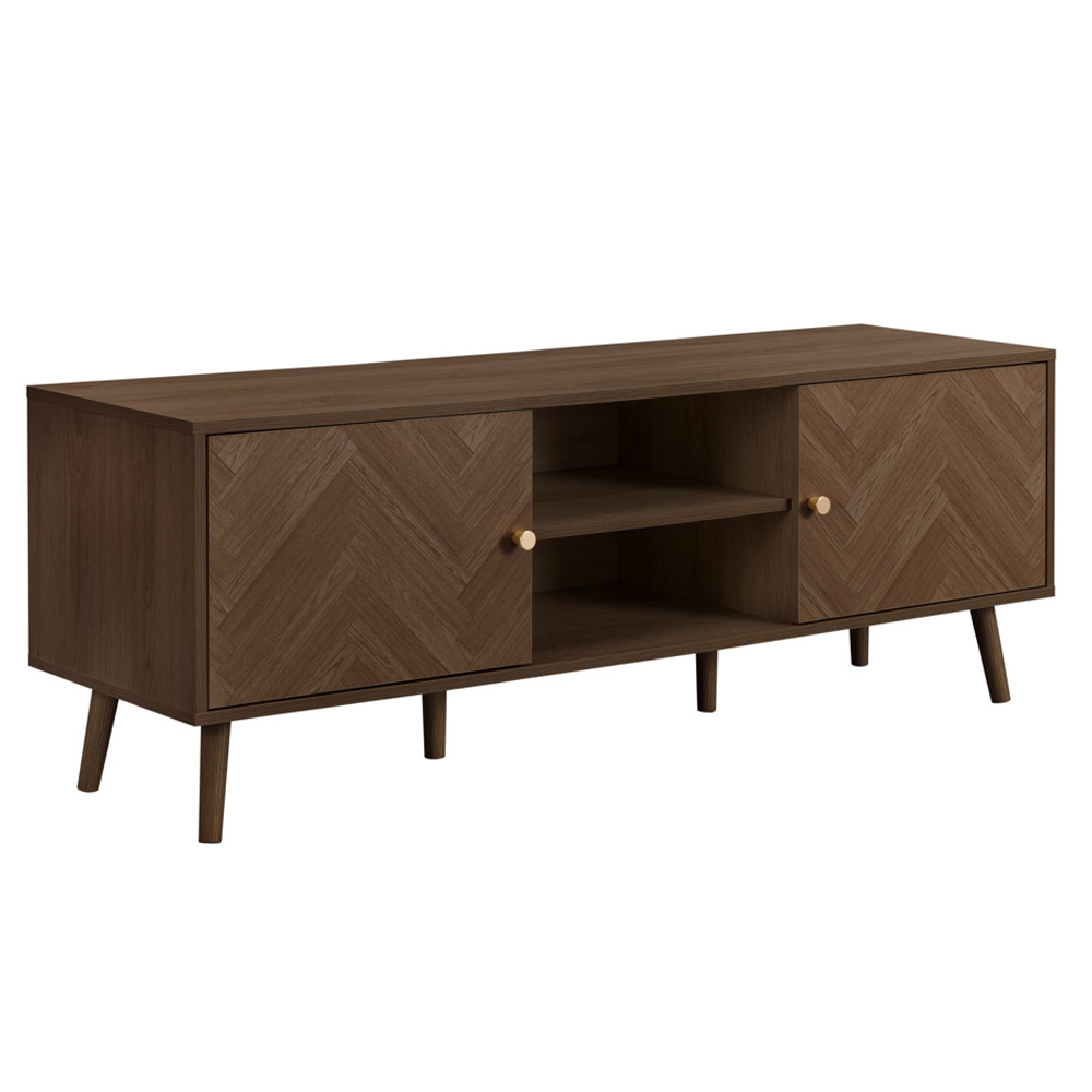 Helena Wooden TV Stand with 2 Doors in Walnut
