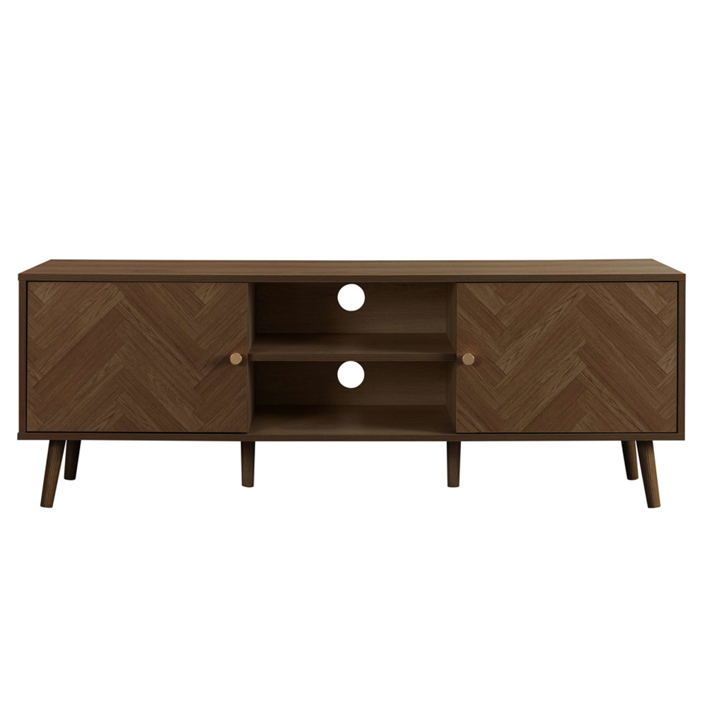 Helena Wooden TV Stand with 2 Doors in Walnut