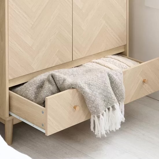 Helena Wooden Wardrobe With 2 Doors 1 Drawer In Oak