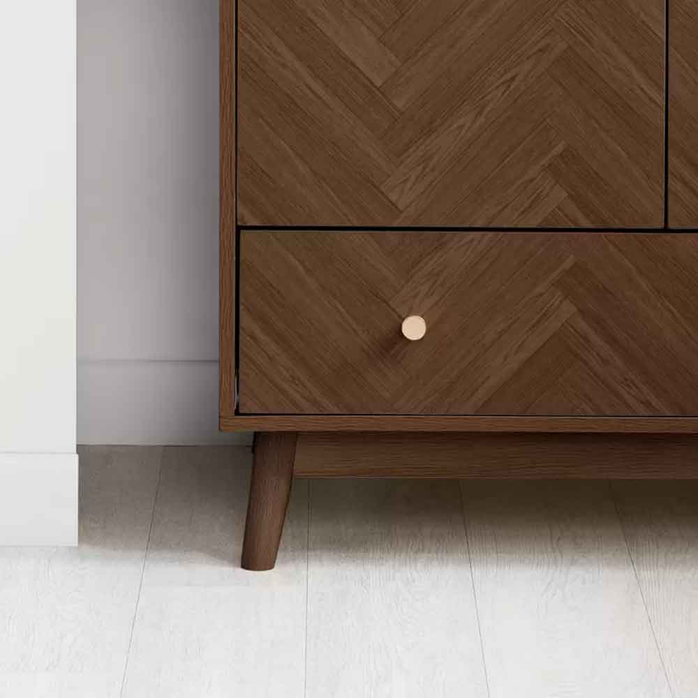 Helena Wooden Wardrobe With 2 Doors 1 Drawer in Walnut