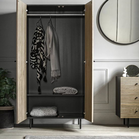 Helena Wooden Wardrobe With 2 Doors In Natural