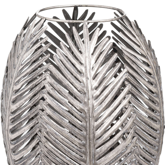 Helga Metal Palm Closed Leaf Table Lamp In Antique Silver_2